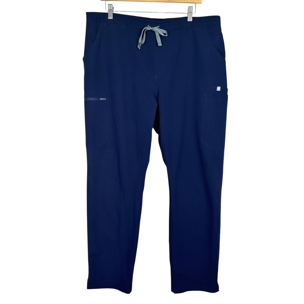 FIGS Cairo Scrub Pants Womens XL Navy Blue Cargo 9 Pocket Stretch Medical